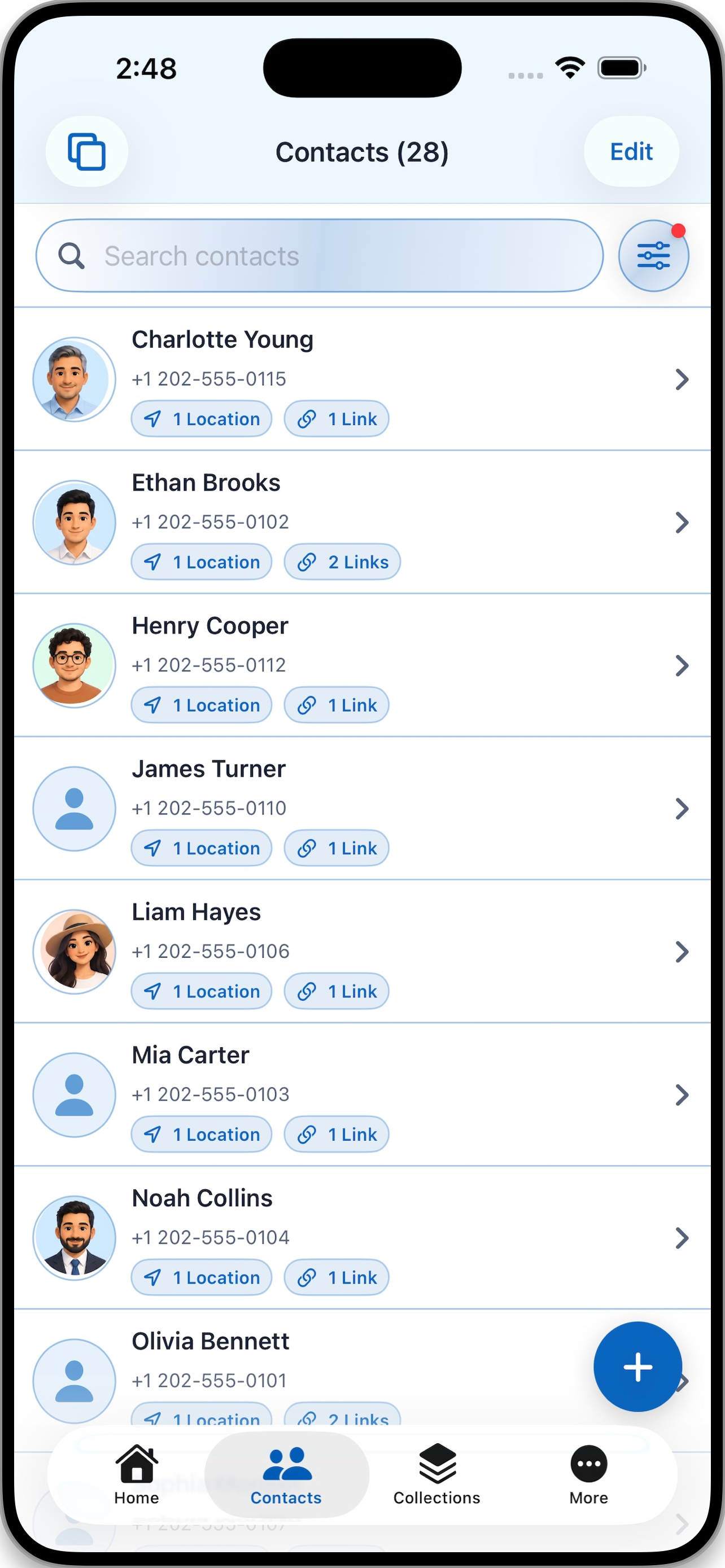 Contact Links contact list